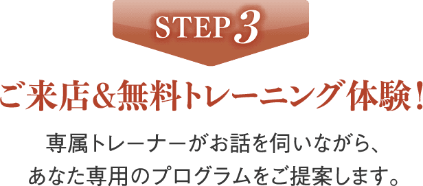来店、無料トレーニング体験